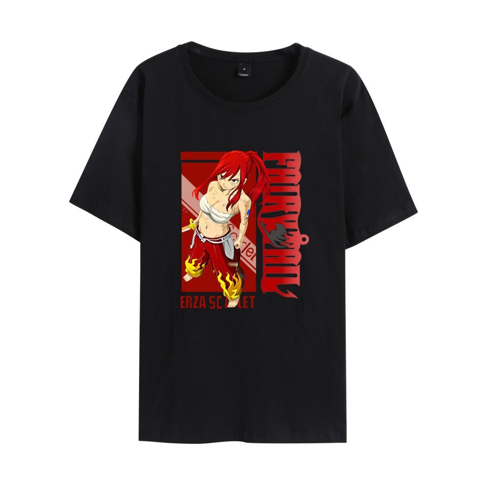 Fairy Tail Erza Scarlet Anime T-shirt (Unisex) round-neck