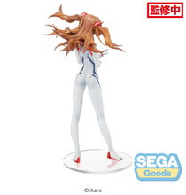 Load image into Gallery viewer, Captivating statue of Asuka Langley from the Legendary anime Evangelion. This beautiful statue is launched by SEGA as part of their latest SPM collection. - Adapted from the movie 3.0 + 1.0 Thrice Upon a Time.   This statue is created meticulously, showing Asuka posing elegantly in her famous plug suit. From the hair, facial expression down to every part of her suit, all created in in-depth detail. - Stunning ! 

