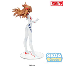 Load image into Gallery viewer, Captivating statue of Asuka Langley from the Legendary anime Evangelion. This beautiful statue is launched by SEGA as part of their latest SPM collection. - Adapted from the movie 3.0 + 1.0 Thrice Upon a Time.   This statue is created meticulously, showing Asuka posing elegantly in her famous plug suit. From the hair, facial expression down to every part of her suit, all created in in-depth detail. - Stunning ! 
