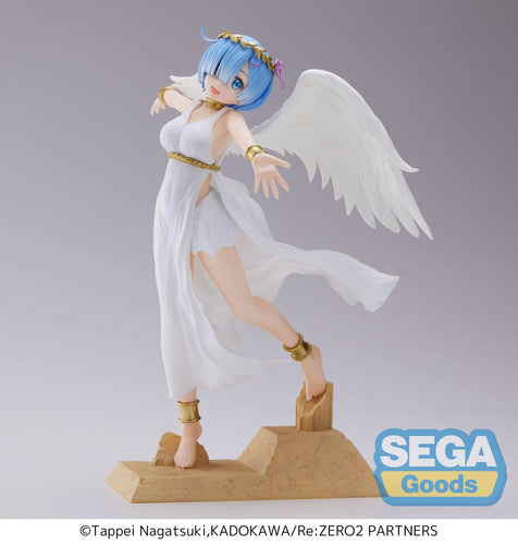 Free UK Royal Mail Tracked 24hr delivery   Elegant statue of Rem from the popular anime Re:ZERO -Starting Life in Another World. This figure is launched by SEGA and Good Smile Company as part of their latest Luminasta collection.  This figure is created exceptionally, showing Rem posing gracefully in her Angel themed outfit. 