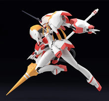 Load image into Gallery viewer, Premium model kit of Strelitzia (both Hiro and Zero Two ride) from the popular anime series Darling in the Franxx. This amazing model is launched by Good Smile Company as part of their latest Moderoid Model Kit series.   The &quot;Steel Lady&quot; has been carefully supervised by series mechanical designer Shigeto Koyama, and modelled with great care by Sakanoryo (dragon studio)! The elegant design of the mecha has been captured in beautiful detail for fans to enjoy building and displaying in their collection! 
