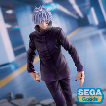 Load image into Gallery viewer, SATORU GOJO AT HIS MOST FEARSOME
Bring the overwhelming presence of Satoru Gojo to your collection with this officially licensed Jujutsu Kaisen Luminasta Extermination Figure by SEGA and Good Smile Company.
This striking release captures Gojo following an intense confrontation with Cursed Spirits, giving the normally composed sorcerer a noticeably more battle-worn appearance. His unmistakable white hair, dark Jujutsu High uniform and exposed eyes are recreated alongside the marks of battle across his face