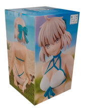 Load image into Gallery viewer, Beautiful statue of Okita J Soji from Fat/Grand Order. This amazing figure is launched by Good Smile Company as part of their latest FuRyu Noodle Stopper collection. The creator did a smashing job finishing this piece, showing this beautiful Assassin Class servant Okita J Soji posing elegantly, sitting down and holding her sword. This PVC statue stands at 11cm tall, and packaged in a gift/collectible box from Good Smile Company.