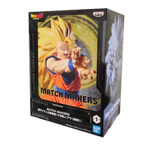 Load image into Gallery viewer, Free UK Royal Mail Tracked 24hr delivery
Striking statue of Son Goku in his Super Saiyan 3 mode, from the legendary anime Dragon Ball Z. This spectacular statue of Son Goku is launched by Banpresto as part of their latest Match Makers collection.
This figure is created in amazing fashion, showing Son Goku posing in battle in his Super Saiyan 3 mode, and ready to unleash his signature attack. -Stunning!
This PVC statue stands at 16cm tall, comes with a stand, and packaged in a gift / collectible box fr