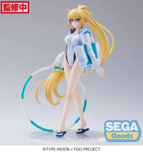 Free UK Royal Mail Tracked 24hr delivery   Beautiful statue of Jeanne D 'ARC' from the popular anime Fate / Grand Order. This figure is launched by SEGA as part of their latest FIGURIZM collection.  This statue of the famous Archer Class servant Jeanne D 'ARC' is created in immense detail, showing Jeanne posing elegantly in her swimsuit, with her zipper/jacket and holding her hoop. - Truly stunning !   This PVC statue stands at 23cm tall, and packaged in a gift/collectible box from SEGA. 