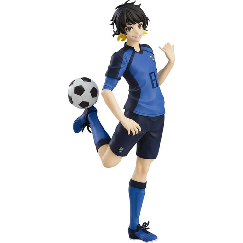 Free UK Royal Mail Tracked 24hr Delivery   Cool statue of Bachira Meguru from the popular anime Blue Lock. This figure is launched by Good Smile Company as part of their Pop Up Parade series.   The sculptor has created this in excellent fashion. The statue shows Bachira Meguru posing in his national team kit, with the ball on his back heel.   The PVC statue stands at 17cm tall, comes with a base, and packed in a official window display box from Goodsmile. 