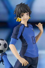 Load image into Gallery viewer, Free UK Royal Mail Tracked 24hr Delivery   Cool statue of Bachira Meguru from the popular anime Blue Lock. This figure is launched by Good Smile Company as part of their Pop Up Parade series.   The sculptor has created this in excellent fashion. The statue shows Bachira Meguru posing in his national team kit, with the ball on his back heel.   The PVC statue stands at 17cm tall, comes with a base, and packed in a official window display box from Goodsmile. 
