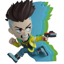 Load image into Gallery viewer, Free UK Royal Mail Tracked 24hr Delivery Stunning figure of David from the popular anime series Cyberpunk: Edge Runners. This fiery statue is launched by Youtooz as part of their amazing collection. The creator did a smashing job launching this piece, showing David wielding a pistol in his outstretched left hand, and leaves a blue and green afterimage in his stead as the background. - Truly stunning !