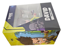 Load image into Gallery viewer, Free UK Royal Mail Tracked 24hr Delivery Stunning figure of David from the popular anime series Cyberpunk: Edge Runners. This fiery statue is launched by Youtooz as part of their amazing collection. The creator did a smashing job launching this piece, showing David wielding a pistol in his outstretched left hand, and leaves a blue and green afterimage in his stead as the background. - Truly stunning !