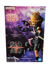 Load image into Gallery viewer, Remarkable figure of Usopp from the legendary anime ONE PIECE. This statue is launched by Banpresto as part of their latest Senkozekkei collection - adapted from the ONE PIECE FILM RED.   This figure is created in amazing detail, showing Usopp (Known as Sniper king) posing in combat holding his slingshot (Ginga Pachinko), and standing on a slope purple base with musical notes. - Truly stunning ! 
