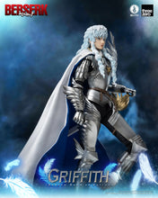 Load image into Gallery viewer, Free UK Royal Mail Tracked 24hr delivery
Spectacular statue of Griffith from the legendary anime Berserk. This premium 40 point articularted statue is launched by Threezero's as part of their latest release.
1/6th scale (approximately 30cm tall) articulated statue, the customized body which has over 40 points of articulation. The figure is constructed of ABS, PVC and POM. The costume uses fabric to cover the movable joint of the armors. Threezero's notable detailed paint works are applied to highlight a