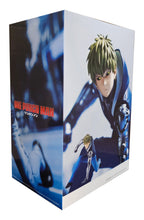 Load image into Gallery viewer, Free UK Royal Mail Tracked 24hr delivery   Cool statue of Genos from the popular anime ONE PUNCH MAN. This striking figure is launched by Banpresto as part of their latest collection.   The creator did a spectacular job creating this piece, showing Genos posing posing in battle mode wearing his blue hoodie.   This PVC statue stands at 10cm tall, and packaged in a gift collectible box from Bandai.   Official brand: Banpresto / Bandai