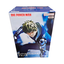 Load image into Gallery viewer, Free UK Royal Mail Tracked 24hr delivery   Cool statue of Genos from the popular anime ONE PUNCH MAN. This striking figure is launched by Banpresto as part of their latest collection.   The creator did a spectacular job creating this piece, showing Genos posing posing in battle mode wearing his blue hoodie.   This PVC statue stands at 10cm tall, and packaged in a gift collectible box from Bandai.   Official brand: Banpresto / Bandai
