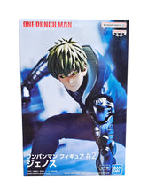 Load image into Gallery viewer, Free UK Royal Mail Tracked 24hr delivery   Cool statue of Genos from the popular anime ONE PUNCH MAN. This striking figure is launched by Banpresto as part of their latest collection.   The creator did a spectacular job creating this piece, showing Genos posing posing in battle mode wearing his blue hoodie.   This PVC statue stands at 10cm tall, and packaged in a gift collectible box from Bandai.   Official brand: Banpresto / Bandai
