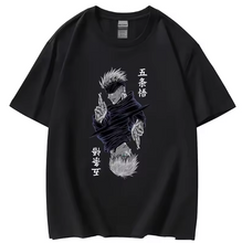 Load image into Gallery viewer, Free UK Royal Mail Tracked 24hr delivery
 
Stunning design of Satroru Gojo - Jujutsu Kaisen -  Japanese Anime T-shirt. 
  
This high quality cotton T-shirt is lightweight and comfortable to wear.
Premium DTG technology prints the design directly onto the T-shirt which makes the design really stand out, easy to wash, and the colours will not fade or crack.
Excellent gift for any Jujutsu Kaisen fan.
Material: 100% Cotton