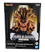 Load image into Gallery viewer, Free UK Royal Mail Tracked 24hr delivery Striking statue of Gotenks from the legendary anime Dragon Ball Z. This figure is launched by Banpresto as part of their latest Blood Of Saiyans special collection - vol. 14. This spectacular figure is created meticulously, showing Gotenks posing in his super saiyan form. From the hair, eye expression, muscle definition, all the way down to the creases of the clothing, all created in immense detail.