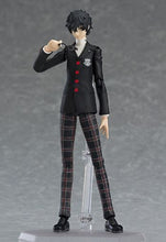 Load image into Gallery viewer, Glorious figure of Hero from the popular anime video role playing game PERSONA 5. This amazing figure is launched by Max Factory as part of their premium Figma series.   The set comes with the full articulated figure of Hero and three facial expressions plate (blank expression, a smiling expression and an expression deep in thought). Optional parts include his school bag, cellphone, glasses and alternate front hair parts to display him wearing his glasses. 
