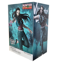 Load image into Gallery viewer, Free UK Royal Mail Tracked 24hr delivery Striking statue of Illumi Zoldyck from the legendary anime Hunter X Hunter. This amazing statue is launched by Banpresto as part of their latest Vibration Stars collection. The sculptor has completed this piece spectacularly, showing Illumi Zoldyck posing in battle mode throwing his primary weapon - "Needles". This PVC statue stands at 17cm tall, and packaged in a gift/collectible box from Bandai. Official brand: Bandai/Banpresto