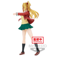 Load image into Gallery viewer, Free UK Royal Mail Tracked 24hr delivery Stunning figure of Yuri Amagake from the popular anime Battle in 5 seconds After Meeting. This statue is launched by Banpresto as part of their latest series. This statue is created perfectly, showing Yuri posing in her uniform, stretching out her fist. - Super cute ! This PVC figure stands at 22cm tall, and packaged in a gift / collectible box from Bandai.
