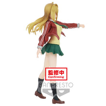 Load image into Gallery viewer, Free UK Royal Mail Tracked 24hr delivery Stunning figure of Yuri Amagake from the popular anime Battle in 5 seconds After Meeting. This statue is launched by Banpresto as part of their latest series. This statue is created perfectly, showing Yuri posing in her uniform, stretching out her fist. - Super cute ! This PVC figure stands at 22cm tall, and packaged in a gift / collectible box from Bandai.