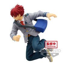 Load image into Gallery viewer, Free UK Royal Mail Tracked 24hr delivery   Cool figure of Shoto Todoroki from the popular anime My Hero Academia. This figure is launched by Banpresto as part of their latest BRAVEGRAPH collection. - Vol.2.   This statue is created in immense detail, showing Shoto Todoroki posing in his uniform, with his shoulder bag - in motion. - Stunning !   This PVC statue stands at 14cm tall, and packaged in a gift/collectible box from Bandai.
