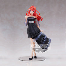 Load image into Gallery viewer, Free Royal Mail Tracked 24hr delivery Beautiful statue of Itsuki Nakano (Youngest sister of the Nakano quintuplets) from the popular anime The Quintessential Quintuplets. This figure is launched by Banpresto as part of the latest Kyunties series. The figure is sculpted stunningly, showing Itsuki posing elegantly in her black dress, and wearing her black heels. Excellent gift for any Quintuplets fan.