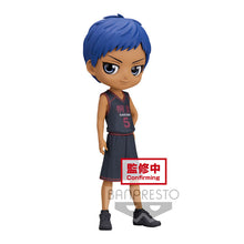 Load image into Gallery viewer, Free UK Royal Mail Tracked 24hr delivery   Super cute figure of Daiki Aomine from the popular anime series Kurokos Basketball. This figure is launched by Banpresto as part of their latest Q Posket collection.  This Q Posket figure of Daiki Aomine is created beautifully. Adapted from the anime showing Aomine posing in his team uniform.    This PVC statue stands at 14cm tall, and packaged in a gift collectible box from Bandai.
