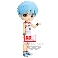 Load image into Gallery viewer, Free UK Royal Mail Tracked 24hr delivery   Amazing figure of Tetsuya Kuroko from the popular anime series Kuroko&#39;s Basketball. This figure is launched by Banpresto as part of their latest Q Posket collection.  This Q Posket figure of Kuroko is created beautifully. Adapted from the anime showing Taiga posing in his team uniform.    This PVC statue stands at 14cm tall, and packaged in a gift collectible box from Bandai.
