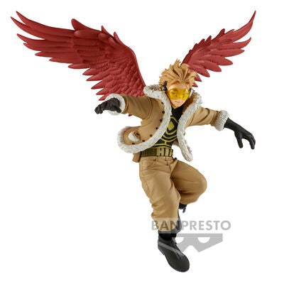 Free UK Royal Mail Tracked 24hr delivery   Remarkable statue of Hawks from the popular anime series My Hero Academia. This figure is launched by Banpresto as part of their latest The Amazing Heroes collection - Vol.24  This statue is created amazingly, showing Hawks posing in his battle gear, flying up in the air with his enormous wings. - Truly stunning !  This PVC figure stands at 14cm tall, and packaged in a gift / collectible box from Bandai.