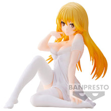 Load image into Gallery viewer, Free UK Royal Mail Tracked 24hr delivery Beautiful statue of Misaki Shokuhou (5th rank Level 5 Esper) from the popular anime series A certain Scientific Railgun. This figure is launched by Banpresto as part of their latest Relax Time collection. The creator did a fabulous work on this piece, showing Misaki posing elegantly in her night dress. This PVC statue stands at 11cm tall, and packaged in a gift / collectible box from Bandai.