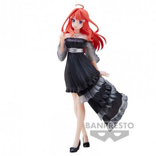 Free Royal Mail Tracked 24hr delivery   Beautiful statue of Itsuki Nakano (Youngest sister of the Nakano quintuplets) from the popular anime The Quintessential Quintuplets. This figure is launched by Banpresto as part of the latest Kyunties series.   The figure is sculpted stunningly, showing Itsuki posing elegantly in her black dress, and wearing her black heels.   Excellent gift for any Quintuplets fan. 