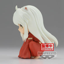 Load image into Gallery viewer, Super cute figure of Inuyasha (Known as "Dog Demon") from the classic anime Inuyasha. This figure is launched by Banpresto as part of their latest sitting Q Posket collection. This figure is created beautifully, showing the half-demon son Inuyasha posing in sitting position. This PVC figure stands at 9cm tall, and packaged in a gift/collectible box from Bandai.