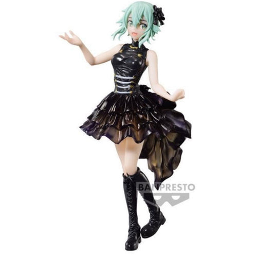 Free UK Royal Mail Tracked 24hr delivery   Beautiful statue of Sinon from the popular anime series Sword Art Online. This statue of Sinon is launched by Banpresto as part of their latest Variant showdown series.   The creator did a fantastic job bring this character to life, showing Sinon posing elegantly in her black dress. - Stunning !   This PVC statue stands at 16cm tall, and packaged in a gift / collectible box from Bandai. 
