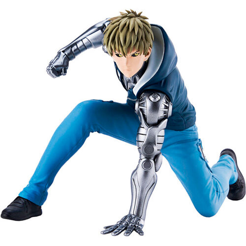 Free UK Royal Mail Tracked 24hr delivery   Cool statue of Genos from the popular anime ONE PUNCH MAN. This striking figure is launched by Banpresto as part of their latest collection.   The creator did a spectacular job creating this piece, showing Genos posing posing in battle mode wearing his blue hoodie.   This PVC statue stands at 10cm tall, and packaged in a gift collectible box from Bandai.   Official brand: Banpresto / Bandai