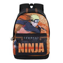 Load image into Gallery viewer, Official Naruto Shippuden backpack launched by Karactermania as part of their latest collection. Light weight urban design backpack with a signle main compartment, and a front zipped section. Interior linings with extra pocket for electronic devices. Adjustable padded straps and back strap section adaptable to suitcases. The backpack / bag is excellent for school college. Official brand: Karactermania