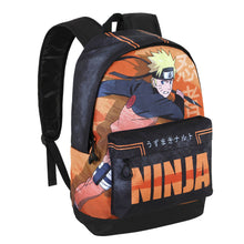 Load image into Gallery viewer, Official Naruto Shippuden backpack launched by Karactermania as part of their latest collection. Light weight urban design backpack with a signle main compartment, and a front zipped section. Interior linings with extra pocket for electronic devices. Adjustable padded straps and back strap section adaptable to suitcases. The backpack / bag is excellent for school college. Official brand: Karactermania