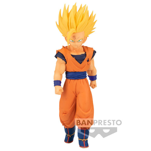 Stunning statue of Super Saiyan 2 Gohan from the legendary anime Dragon Ball Z. This figure is launched by Banpresto as part of their latest SOLID EDGE WORKS collection - Vol. 12.   This statue is created meticulously, showing Gohan posing in his Super Saiyan 2 mode, and wearing his father's signature outfit - classic turtle school Gi uniform. The hair is phenomenal. The facial expression and clothing is created flawlessly. - Truly amazing ! 