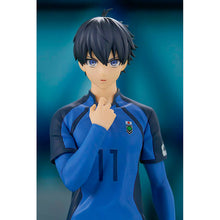Load image into Gallery viewer, Cool statue of Isagi Yoichi from the popular anime Blue Lock. This figure is launched by Good Smile Company as part of their Pop Up Parade series.   The sculptor has really did a stunning job creating this high-detailed PVC statue of Isagi Yoichi. The statue shows Isagi Yoichi posing in his famous number 11 team kit. (Football included).   The PVC statue stands at 17cm tall, comes with a base, and packed in a official window display box from Goodsmile. 
