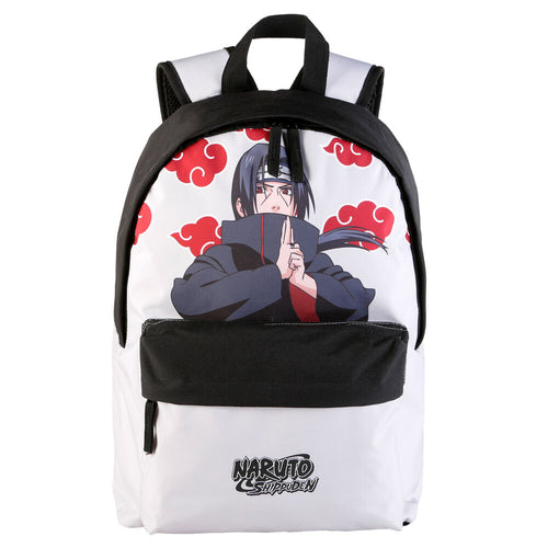 Free UK Royal Mail Tracked 24hr delivery   Official Naruto Shippuden anime adaptable bag/backpack. This amazing bag/backpack is launched by RED ROBIN as part of their latest launch.  Beautiful design of Itachi Uchiha on the front, and official Naruto logo on the front pocket. This backpack has one large front pocket, one main compartment with a laptop section. Adjusted padded shoulder straps, and a back strap section adaptable to suitcases. 