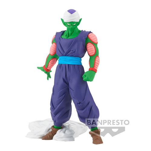 Stunning figure of Piccolo from the legendary anime Dragon Ball Z. This striking statue is launched by Banpresto as part of the latest Solid Edge Works collection.  This statue is created amazingly, showing Piccolo posing in his classic demon outfit, white turban and his famous white cape on the ground (which is part of the stand) - ready for combat. - Stunning !   This PVC statue stands at 19cm tall, and packaged in a gift/collectible box from Bandai.