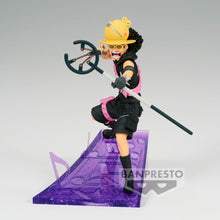 Load image into Gallery viewer, Free UK Royal Mail Tracked 24hr delivery   Remarkable figure of Usopp from the legendary anime ONE PIECE. This statue is launched by Banpresto as part of their latest Senkozekkei collection - adapted from the ONE PIECE FILM RED.   This figure is created in amazing detail, showing Usopp (Known as Sniper king) posing in combat holding his slingshot (Ginga Pachinko), and standing on a slope purple base with musical notes. - Truly stunning ! 
