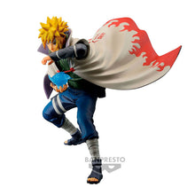 Load image into Gallery viewer, Free UK Royal Mail Tracked 24hr delivery
Stunning statue of Minato Namikaze (Fourth Hokage of Konoha) from the legendary anime Naruto Shippuden. This statue is launched by Banpresto as part of their latest F Collosseum collection. - Celebrating over 25 years of Naruto.
The creator did an amazing job with this piece, showing Minato posing in battle, and ready to unleash his Flying Thunder God Technique. -Stunning!
This PVC statue stands at 12cm tall, and packaged in gift/collectible box from Bandai.
O
