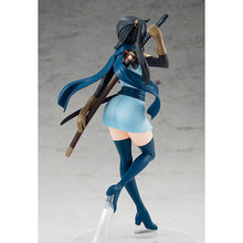 Load image into Gallery viewer, Stunning statue of Yamato Mikoto from the popular anime Is It Wrong to Pick Up Girls in a Dungeon. This beautiful figure is launched by Good Smile Company as part of their latest Pop Up Parade collection. This figure is created meticulously, showing Yamato posing stunningly in her battle uniform, holding her katana attached on her back, and with another sword attached on her side. - Truly stunning !