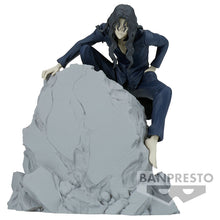 Load image into Gallery viewer, Free UK Royal Mail Tracked 24hr delivery Spectacular statue of Elder Toguro from the classic anime series Yu Yu Hakusho. This amazing figure is launched by Banpresto as part of their latest DXF collection, to celebrate the 30th anniversary of Yu Yu Hakusho. The creator did a smashing job creating this piece, showing the Elder brother of the Toguro brother (Known as Elder Toguro) posing in his dark navy blue suit, sitting on top of a rock.