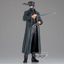 Load image into Gallery viewer, Free UK Royal Mail Tracked 24hr delivery  Spectacular statue of Katana Man from the popular anime series Chainsaw Man. This figure is launched by Banpresto as part of their latest Chain Spirits series Vol. 6.   This figure is created meticulously, showing Katana Man posing in his demon form wearing his cool leather trench coat.   This PVC statue stands at 19cm tall, and packaged in a gift / collectible box from Bandai.   Official brand: Banpresto / Bandai   Excellent gift for any Chainsaw Man fan.
