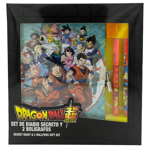 Free UK Royal Mail Tracked 24hr delivery   Official Dragon  Ball Secret Diary and Two Ball pens gift set.   This amazing set is launched by TOEI ANIMATION as part of their latest collection.   The the secret diary (Elastic closure) has also got a secret Dragon Ball padlock to keep your secrets safe.   Diary size: A5  Official brand: TOE ANIMATION   Excellent gift for any Dragon Ball fan. 