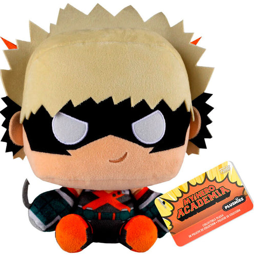 Free UK Royal Mail Tracked 24hr delivery   Official My Hero Academia Katsuki Bakugo plush toy. This super cute plush toy is launched by FUNKO as part of their latest collection.  Official brand: FUNKO   Size: 17.5cm   Excellent gift for any My Hero Academia fan. 