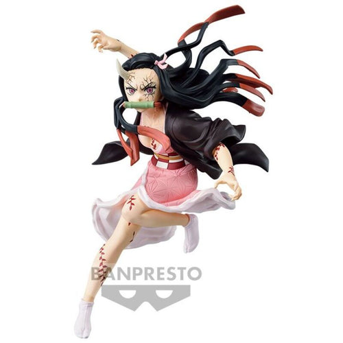 Free UK Royal Mail Tracked 24hr delivery   Striking statue of Nezuko Kamado from the popular anime series Demon Slayer. This figure is launched by Banpreso as part of their latest Vibration Stars series.   The creator did a fabulous job with this one by using vibrant sharp colours creating this amazing piece of Nezuko. The statue shows Nezuko posing in her classic pink kimono in her demon form, and in battle mode. - Truly stunning !