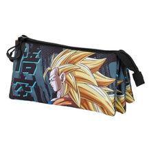 Load image into Gallery viewer, Free UK Royal Mail Tracked 24hr delivery Official Dragon Ball Warrior pencil case. This pencil case is launched by Karactermania as part of their latest collection. Excellent design - showing Son Goku (Super Saiyan III) The pencil case has a main compartment zip, once unzipped the pencil case splits into three sections, and the middle compartment will have another zip closure. Excellent design, and great for school/college.