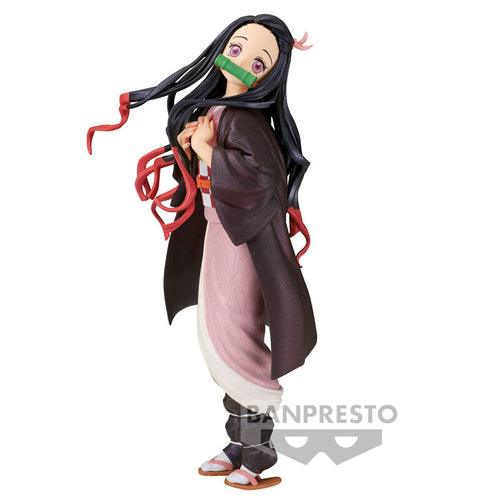 Free UK Royal Mail Tracked 24hr delivery   Beautiful statue of Nezuko Kamado from the popular anime Demon Slayer. This figure is launched by Banpresto as part of their latest Glitter and Glamour collection - Special Colour version.    The creator did an excellent job creating this piece, showing Nezuko posing elegantly in her pink kimono. - Stunning !   This PVC statue stands at 22cm tall, and packaged in a gift/collectible box from Bandai.
